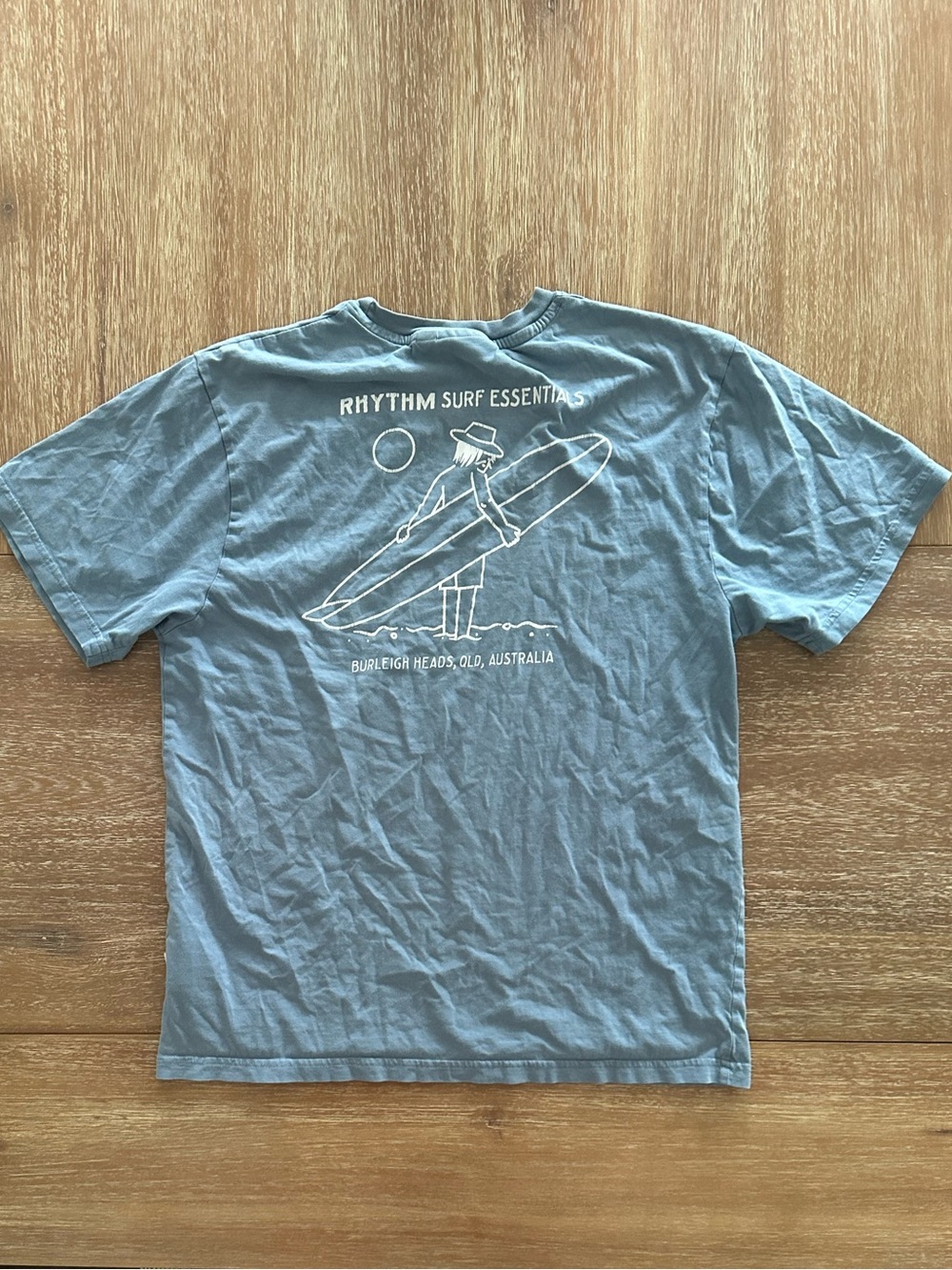 Rhythm. Surf Essentials Blue Graphic Crewneck T-Shirt - Picture 4 of 5